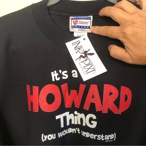 Ink Pixi It’s a Howard Thing Graphic Black Oversized Sweatshirt Size XL (46-48) - Picture 3 of 11